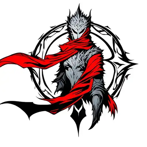 I Want A Symbol Representing Fenris From Dragon Age 2 With A Red Scarf Integrated