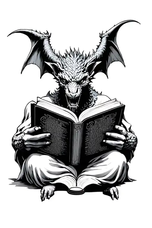 Gargoyle Reading A Book