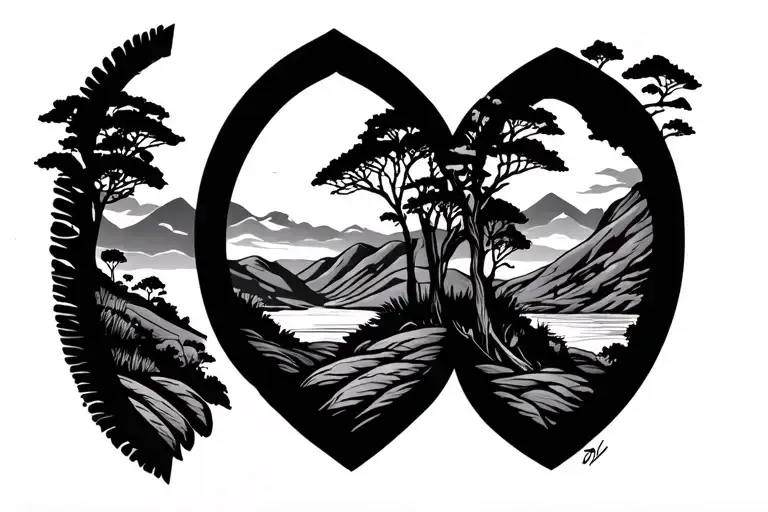 South African Landscape Half Sleeve