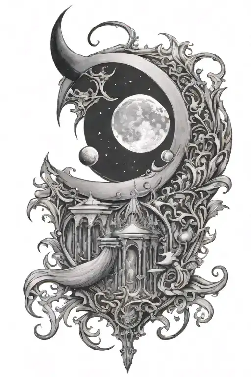 Night Gothic Crescent Moon