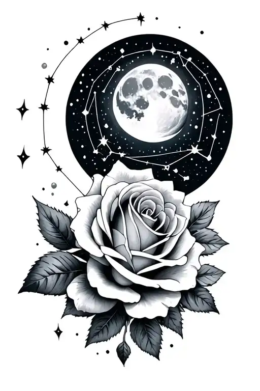 Deathly Hallows Roses Moon Cancer Constellation
