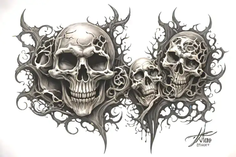 Cover Up Back Tattoo Horror Theme