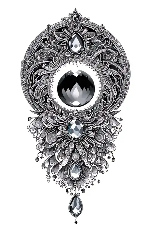 Psychadelic Half Moon Jeweled