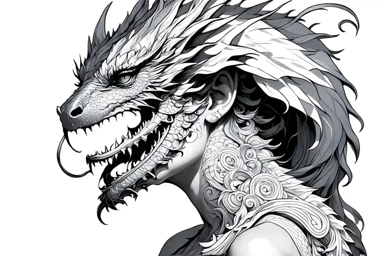 Themis With A Dragon On Her Entire Neck