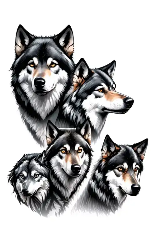 Several Wolves With Different Personalities Represented