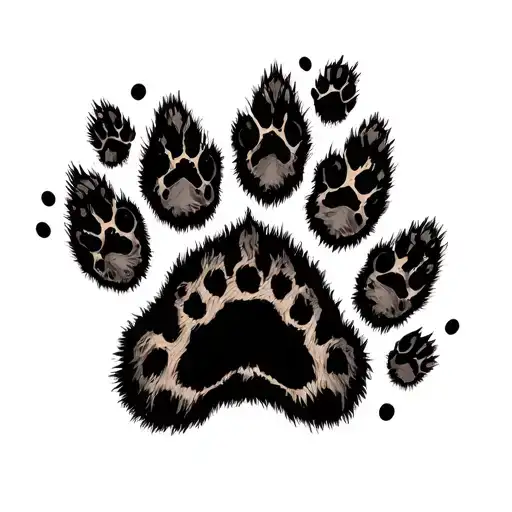 Leopard Paw Prints With Circle Surrounding