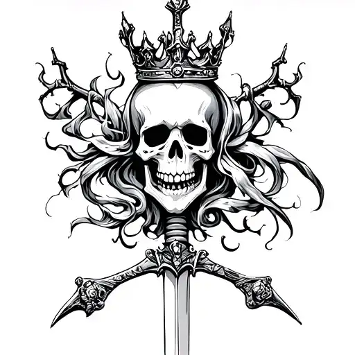 Skeleton Whit Crown And Sword