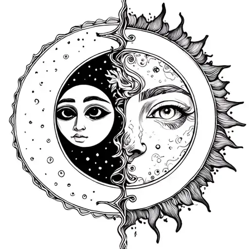 Moon And Sun Combination