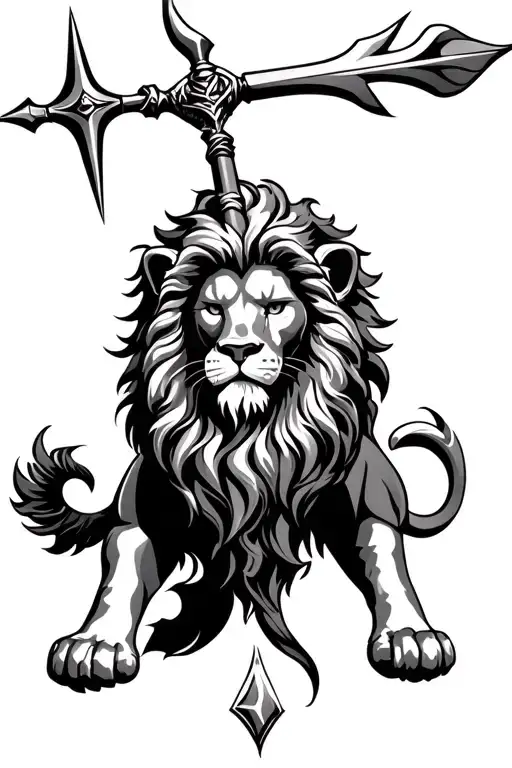 Lion Zeus Poseidon Trident