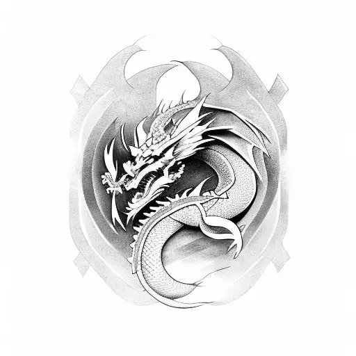 Dragon With Geometric Filler