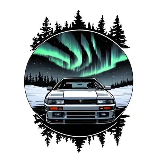 Toyota Treeno Ae86 Initial Drift Under The Northern Lights