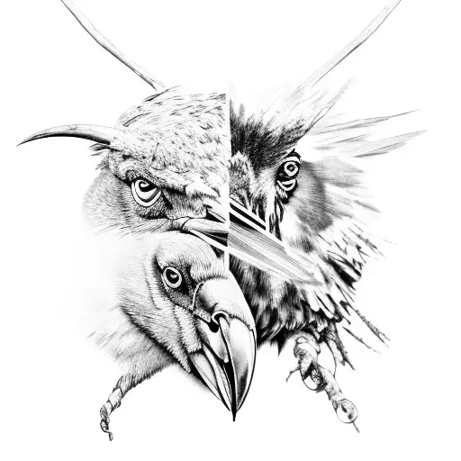 Double Exposure Raven And Jackelope