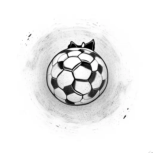 A Dog And A Soccer Ball Merging Together In A Surreal And Abstract Design