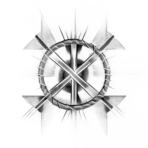 Christian Cross And Barbed Wire