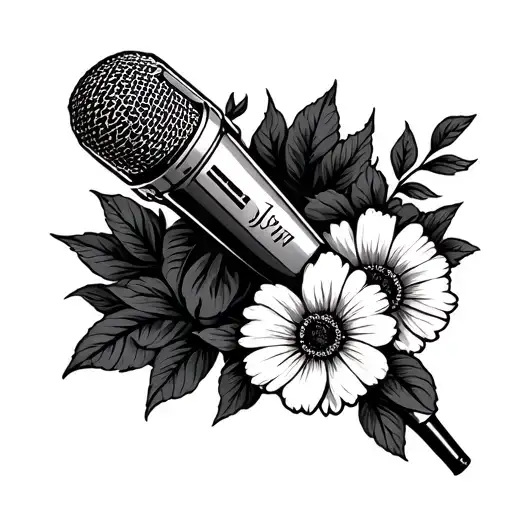Microphone With Inatials Jw Surrounded By July Birth Flower