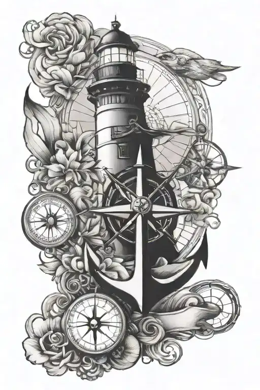 Lighthouse Compass Anchor Cross