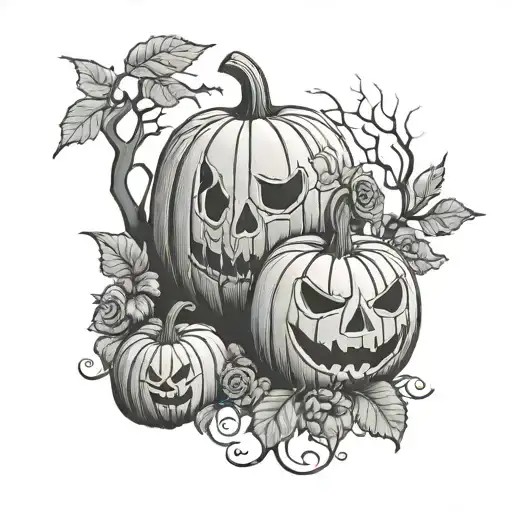 Pumpkin And Cemetery