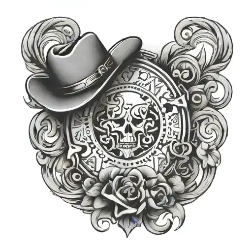 A Wild Card Symbol Intertwined With Western Wear Elements