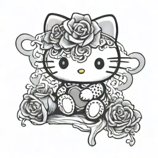Hello Kitty Holds A Broken Heart In Her Paws Forming