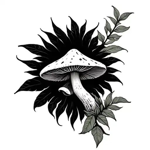 Ayahuasca Vine And Psilocybin Mushroom