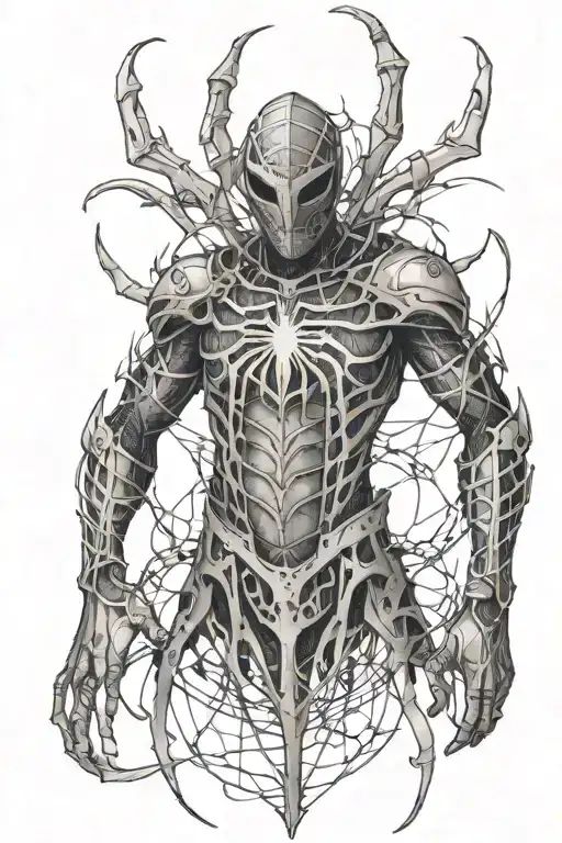 Armor Covered In Spider Webs Surrounding
