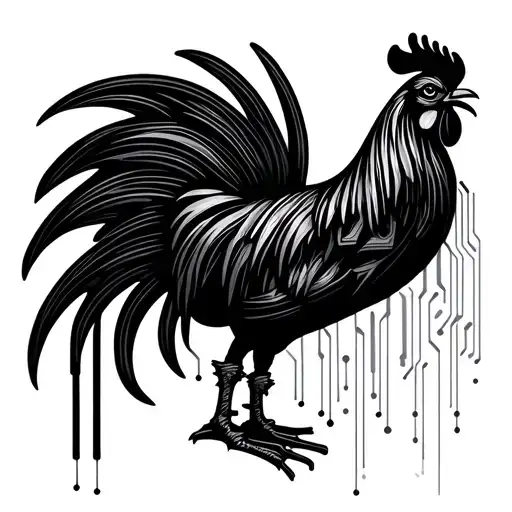 Rooster Shape Using Circuit Board Tracks Forming