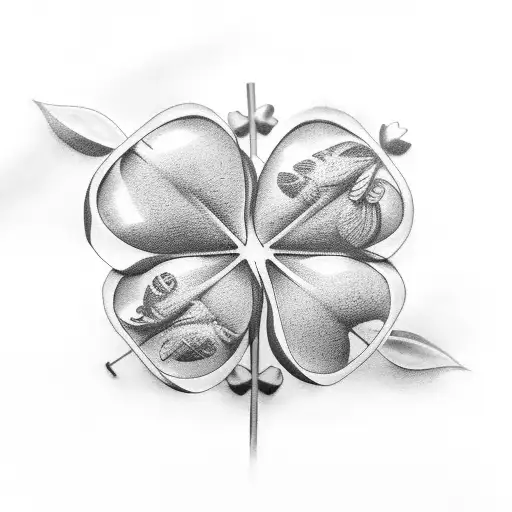 Gardentwins With Four Leaf Clover