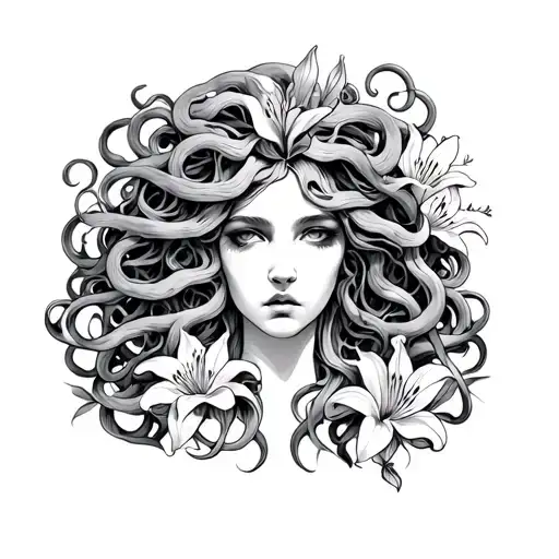 Medusa With Lilies Intertwined