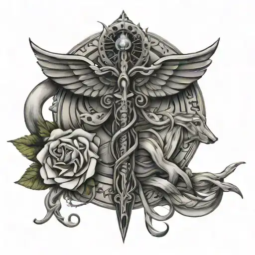 Only God Can Judge Me Caduceus Staff With Trinity And Jesus