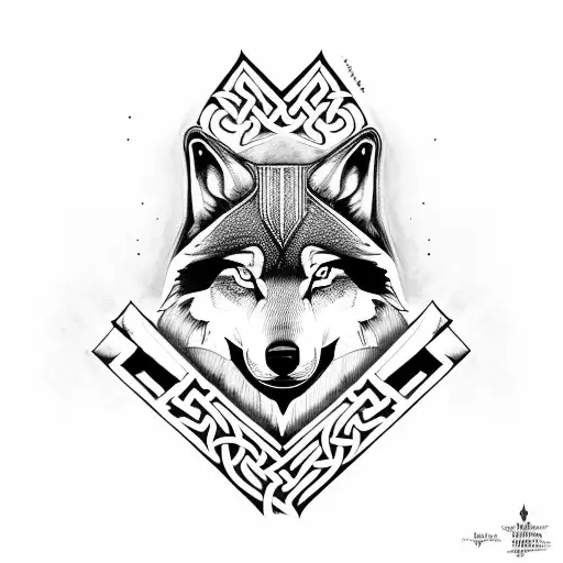 Forest Viking Runes Wolf