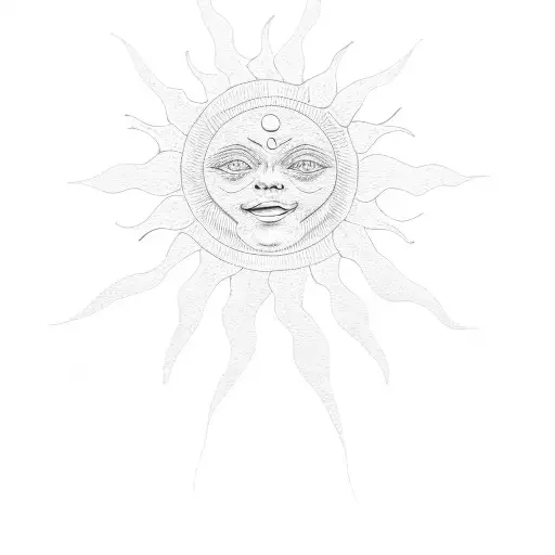 A Sun With A Symbol On It