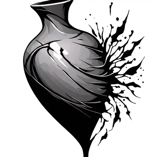 Tall Sleek Broken Vase Rebuilt