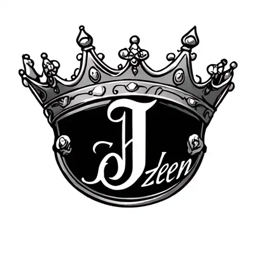 Jazleen In Cursive With A Crown Above The J