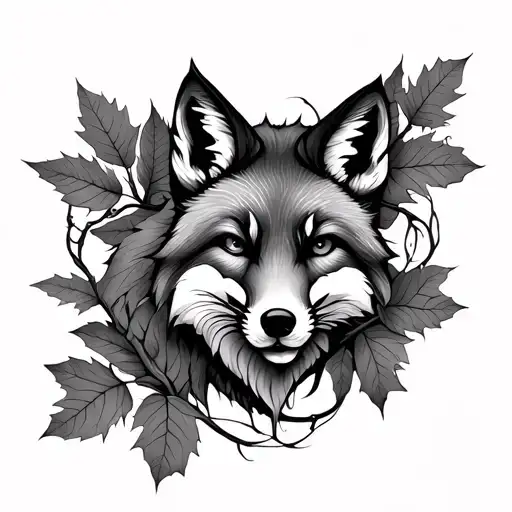 Vine Around Arm With Autumn Leaves And Afoxat Top