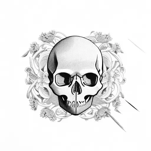 Skull Floral Web Clock