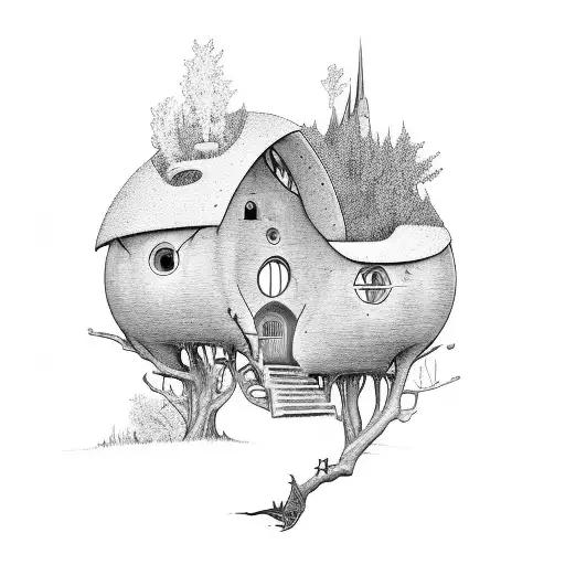 Hobbit Home With Apple Tree
