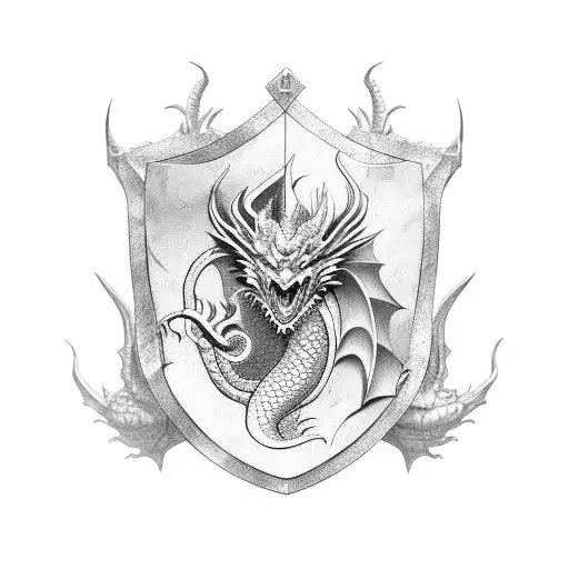 Dragon Around A Shield