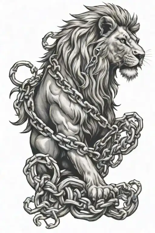 Lion And Chains