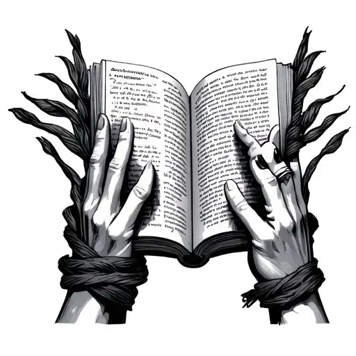 Smut Book Open Book Surrounded With Hands Tied Together