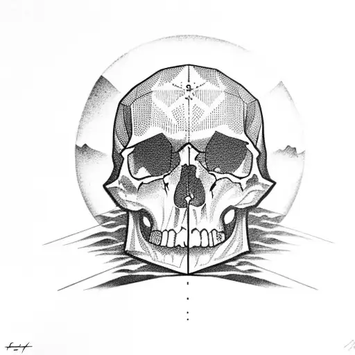 Skull With Mountain For Head