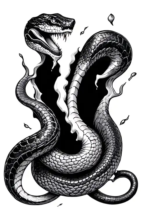 Snake Ripping On And Out Of Skin Opening