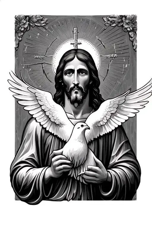 Dove Below Jesus Christ