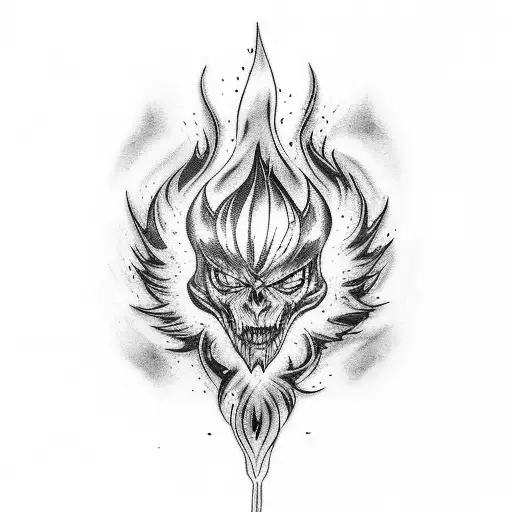 Create A Number 17 Tattoo With Black Flames