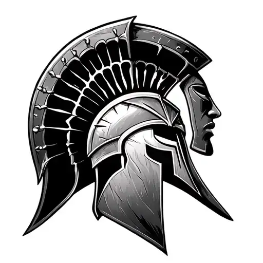 Spartan On The Forearm Surrounded By A