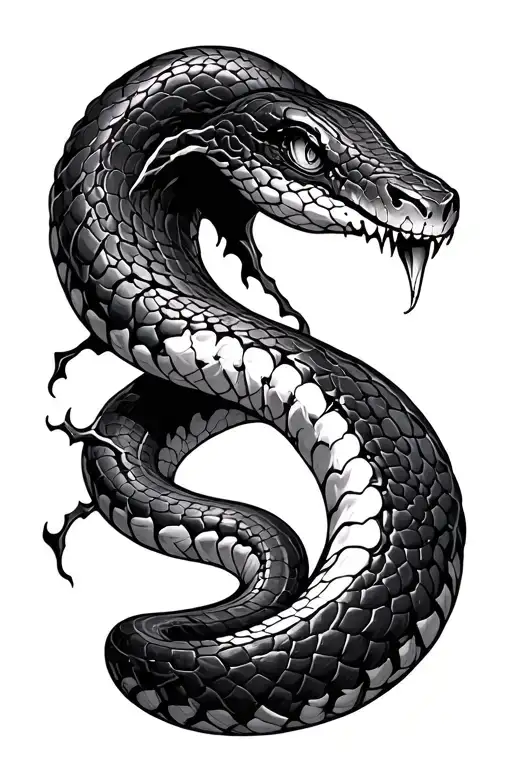 Snake Ripping In And Out Of Skin Cut Open