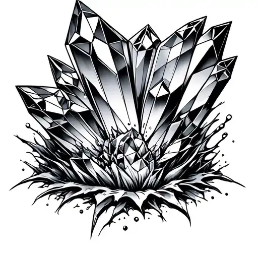 Crystal Growing Out Of The Skin Cut Open