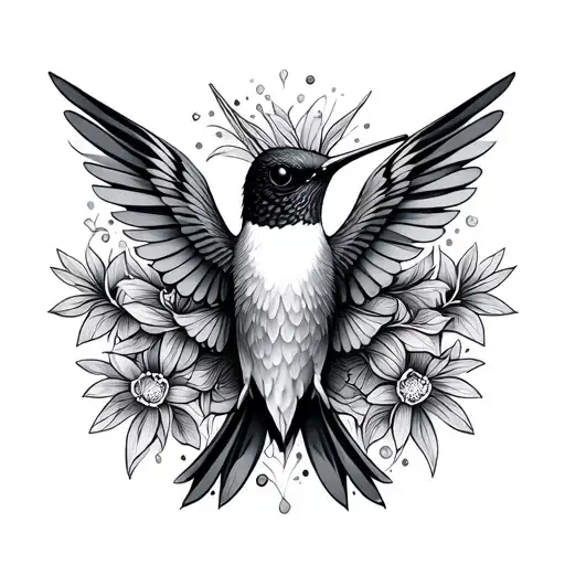 Hummingbird Line Simple Outline