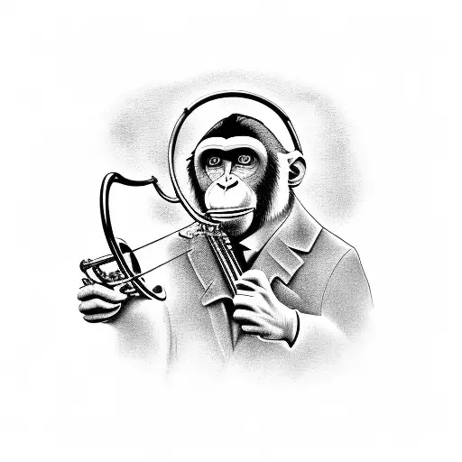 Monkey With Trumpet
