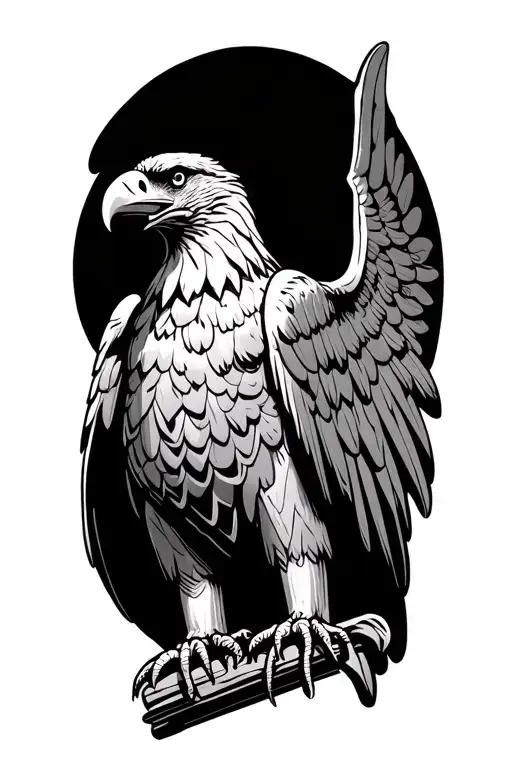 Eagle Greek Statue Perched