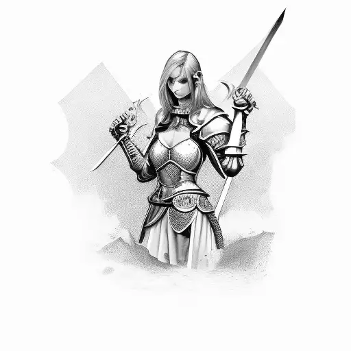 Sexy Female Knight With Crosswind And Templar Cross
